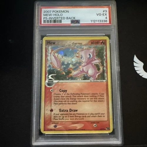 2007 POKEMON POP SERIES 5 #3/17 MEW HOLO INVERTED BACK ERROR PSA 4
