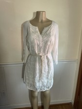 White XL Embroidered Mini Dress With Liner. TINY brand 100 % Polyester.