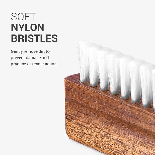 Nylon Reinigungsbürste Holzgriff Schallplatten Schallplattenbürste Vinyl - Afbeelding 2 van 7