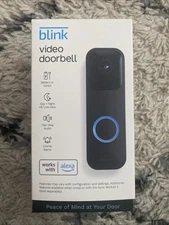 Blink Smart Wi-Fi Video Doorbell Wired/Battery 2 Way Audio with Alexa Black USED