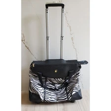 Olympia USA Fashionista Zebra Rolling Tote Travel Bag Handle Wheels RS400 Zebra