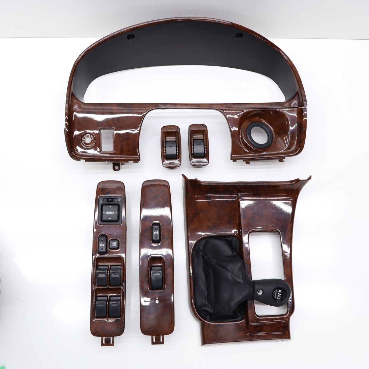 Toyota 4Runner Limited 1999-2002 Radio Trim Bezel Wood Grain 7Pc