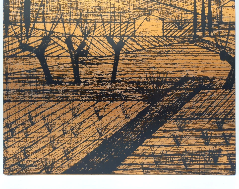 Bernard Buffet - Matrice de gravure en cuivre - Provence perdue - Ca. 1960 - Photo 4/4