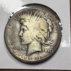 1921 PEACE SILVER DOLLAR~FINE ~NICE KEY DATE COIN~