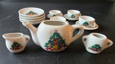 Christmas with Teddy Bear and Gift Design Set of 4 Miniature Tea Set