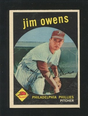 #503 JIM OWENS, Phillies - 1959 Topps: EX-MT, o/c, good gloss 251442e