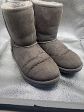 UGG Boots Grey Classic Short Suede Sheepskin Womens Size 6/ Youth Size 4