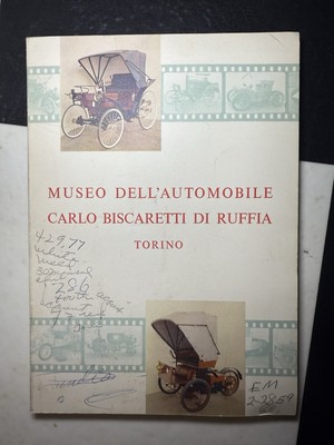 Museo Dell'Automobile Carlo Biscaretti Di Ruffia Torino 1960 Catalogo