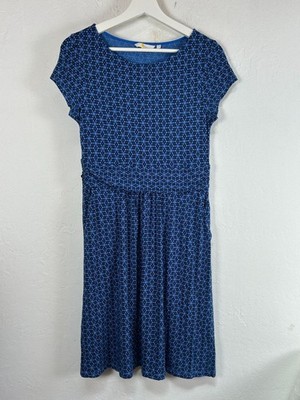 Boden Womens Amelie Brilliant Blue Daisy Bud Print Short Sleeve Dress Size 8P