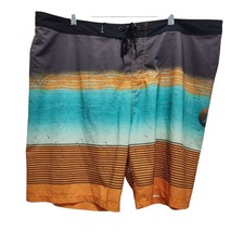 Hurley Phantom Overspray Orange Aqua Size 40 Board Shorts Swim Trunks Surfing