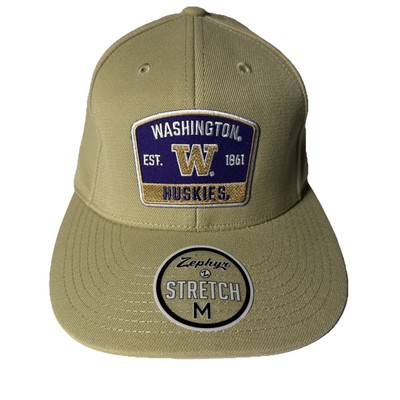 Washington Huskies Zephyr M15Z NCAA Fitted Medium Stretch Hat Gold and Purple