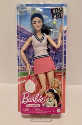 Barbie Made To Move Career Tennis Player Doll with Racket and Ball