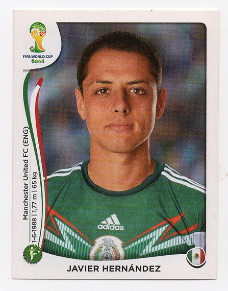#85 Javier Hernandez Panini FIFA World Cup Brazil 2014 Sticker