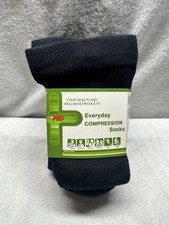 3 Pairs Everyday Compression Bamboo Socks Moisture Wicking Unisex Black 9-11 New