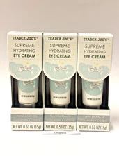 3 x Trader Joe's Supreme Hydrating Eye Cream .53 oz Plant Extracts Manuka Honey
