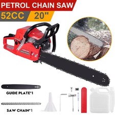 52CC 20" Gasoline Chainsaw Powered Wood Cutting Engine Gas Crankcase Chain Saw