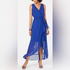 NWT SLNY Surplice High-Low Maxi Dress
