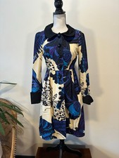 Rare Betsey Johnson Butterfly Coat Dress Y2K Trench Style Button Front Size 6