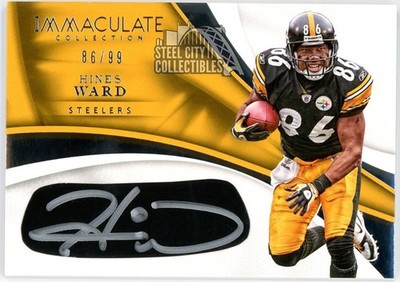Hines Ward 2017 Panini Immaculate Eye Black Autograph Card #EY-HW 86/99