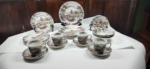 Setting Of 4 STAFFORDSHIRE IRONSTONE YORKSHIRE MULTICOLOR 