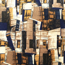Structure 100% Silk Men's Tie Multi Brown + Blue Made in USA