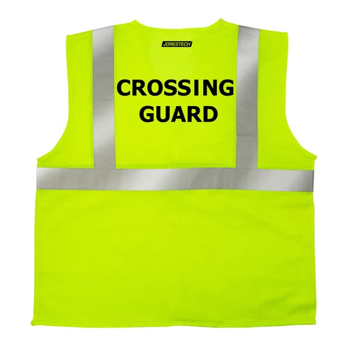 Safety Vest Crossing Guard Printed Pockets Class 2 Reflective High Vis JORESTECH - product listing photo
