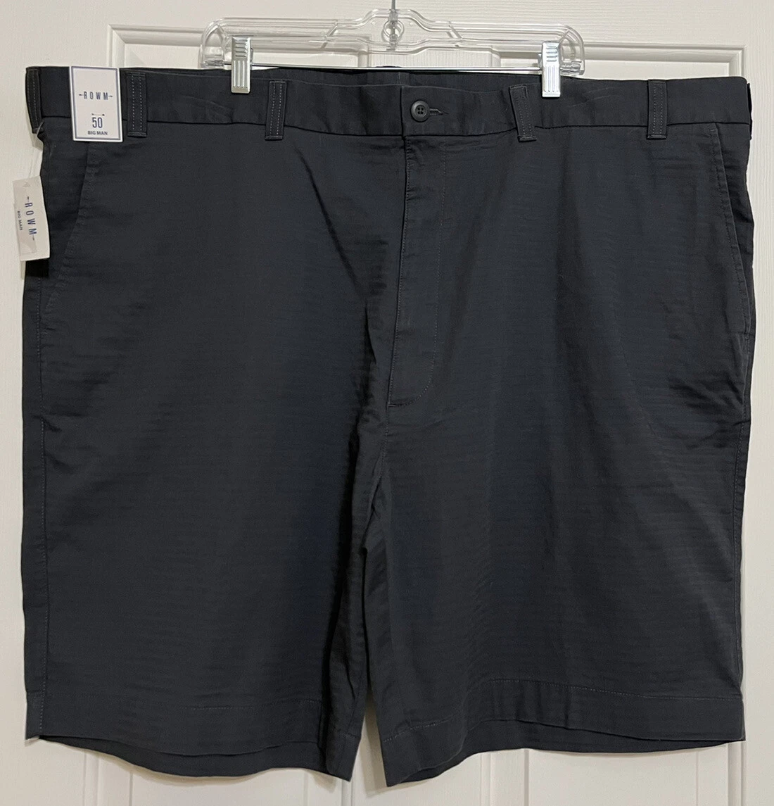 NWT Rowm size 50 slate grey flat front chino shorts mens