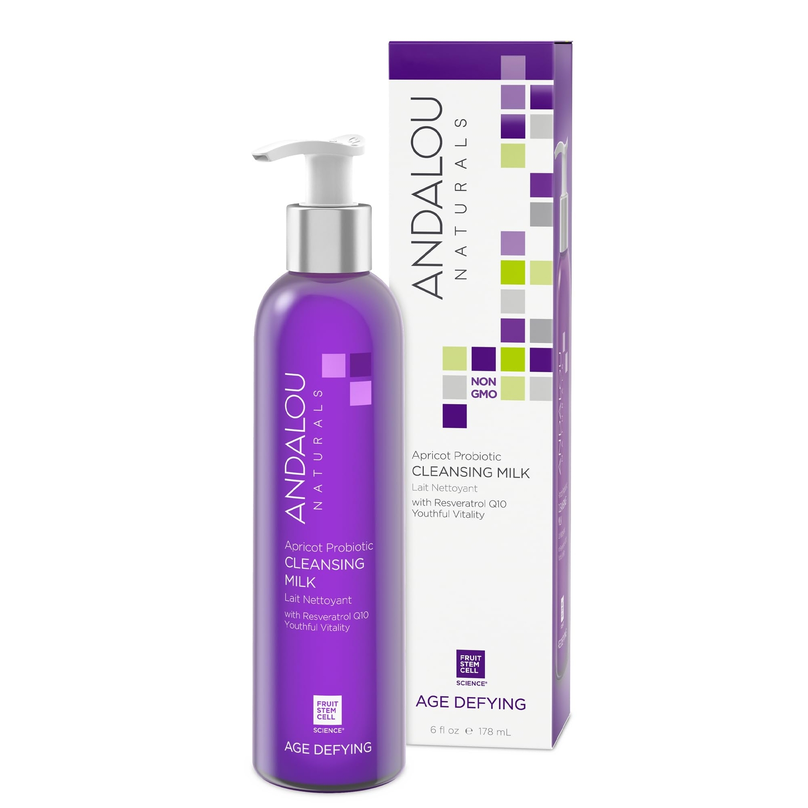 Andalou Naturals Probiotic Cleansing Milk Apricot Facial Cleanser 6 Fl Oz