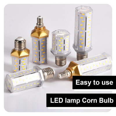 E14 E27 Corn Lamp Hexagonal Bulb 10W 15W 20W Decorative Lighting Base Chandelier