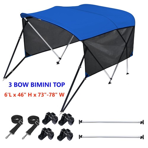 Sun Shade Canopy for Pontoon, V-Hull, Jon Boat, Storage Boot Bimini Tops 3 4 Bow - Picture 20 of 39