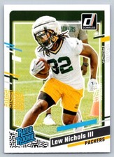 2023 Donruss #335 Lew Nichols III Rookie Card Green Bay Packers
