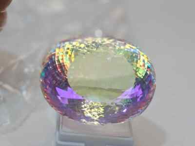 Flawless Mystic Topaz Oval Rainbow Colour Natural 235+ Ct Certified Gemstone
