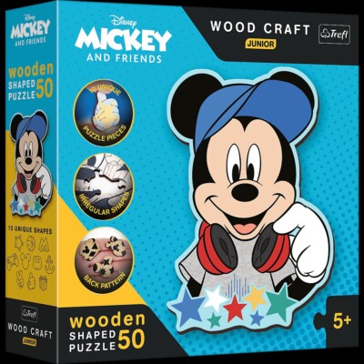 Puzzle Trefl 50 Teile Holzpuzzle Mit Shapes Figuren Mickey Disney 