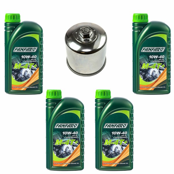 MotoröL Set 10W40 4 Liter ÖLfilter KN204C FüR Arctic Cat Kawasaki KVF Yamaha YFM-image