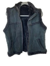 Fat Face Leather And Faux Fur Gilet