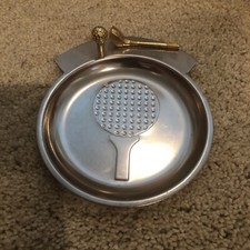 Vintage Golf Tray  Golf Tee Tray  Trinket keys Brass Club  Ball Accent