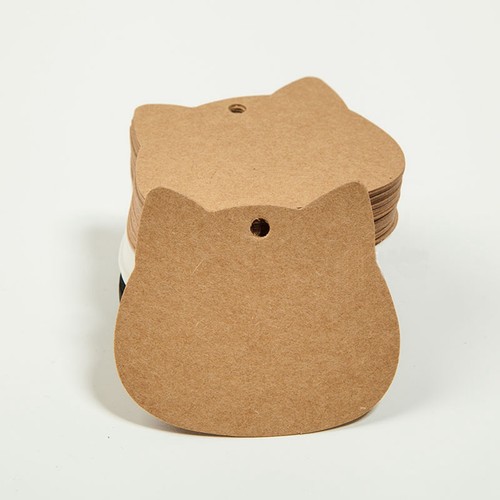 100 Blank Kraft Paper Hang Tags Price Gift Cards Cat 65X52mm Wedding Favor Label