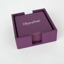 NEW RUSSIAN POINTE PURPLE LEATHER DRINK COASTERS DANCE BALLET ACESSORIES GIFTS