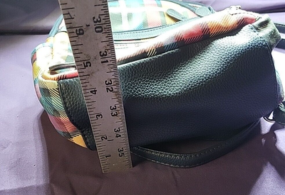 Multisac Plaid Vibrant Multi-color Medium Backpack Blue Pink Orange Faux Leather Multisac Girls Meduim Backpack Plaid Blue Pink Orange Faux  main image 2