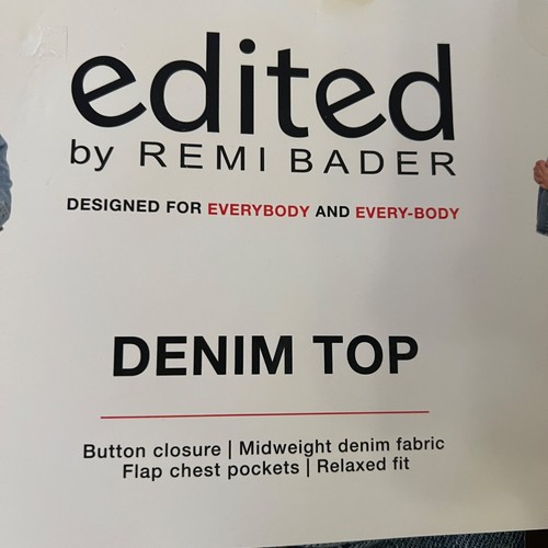 Damengröße 4X Denim Jeansjacke Shirt Oberteil bearbeitet von Remi Bader authentisch Relax - Bild 6 von 10