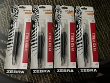 4 2 Packs Zebra Pen LV-Refill for Gel Ink Pens, Medium Point, 0.7mm, Black Ink
