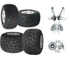 4PC 5" Tire On Rim 10x4.50-5 Front Rear 11x7.10-5 Rain Wheel 3 Stud Knuckle Hub