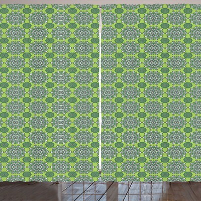 Lime Green Rustikale Gardine marokkanische Mandala