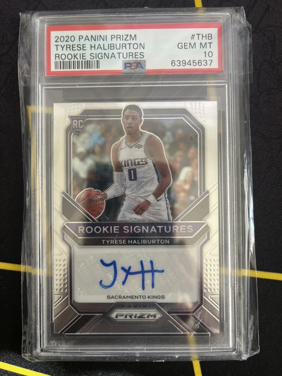 2020-21 Tyrese Haliburton Prizm Rookie Signatures AUTO Rc RS-THB PSA 10 GEM MINT