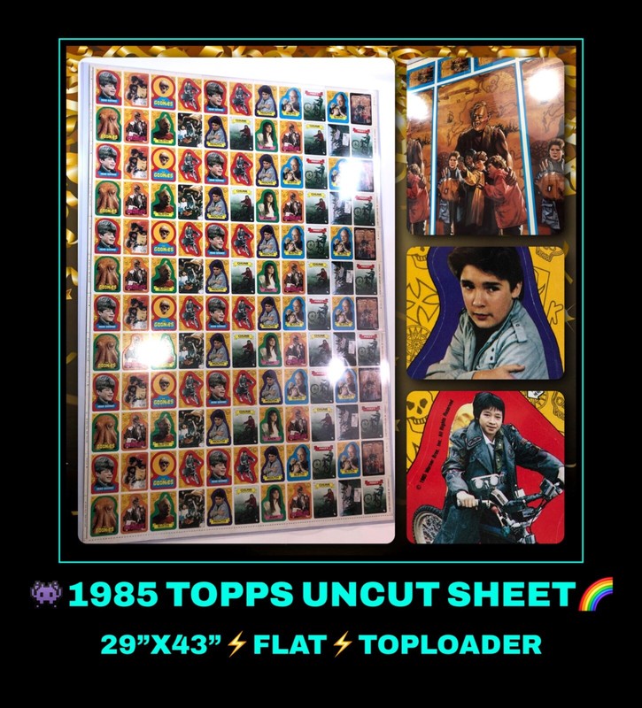 VTG 1985 80s Topps The Goonies movie set lot Uncut Trading Cards Sticker Sheet