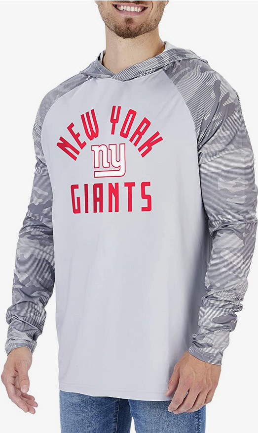 Мужская легкая толстовка Zubaz New York Giants NFL серого цвета с камуфляжными рукавами в тон