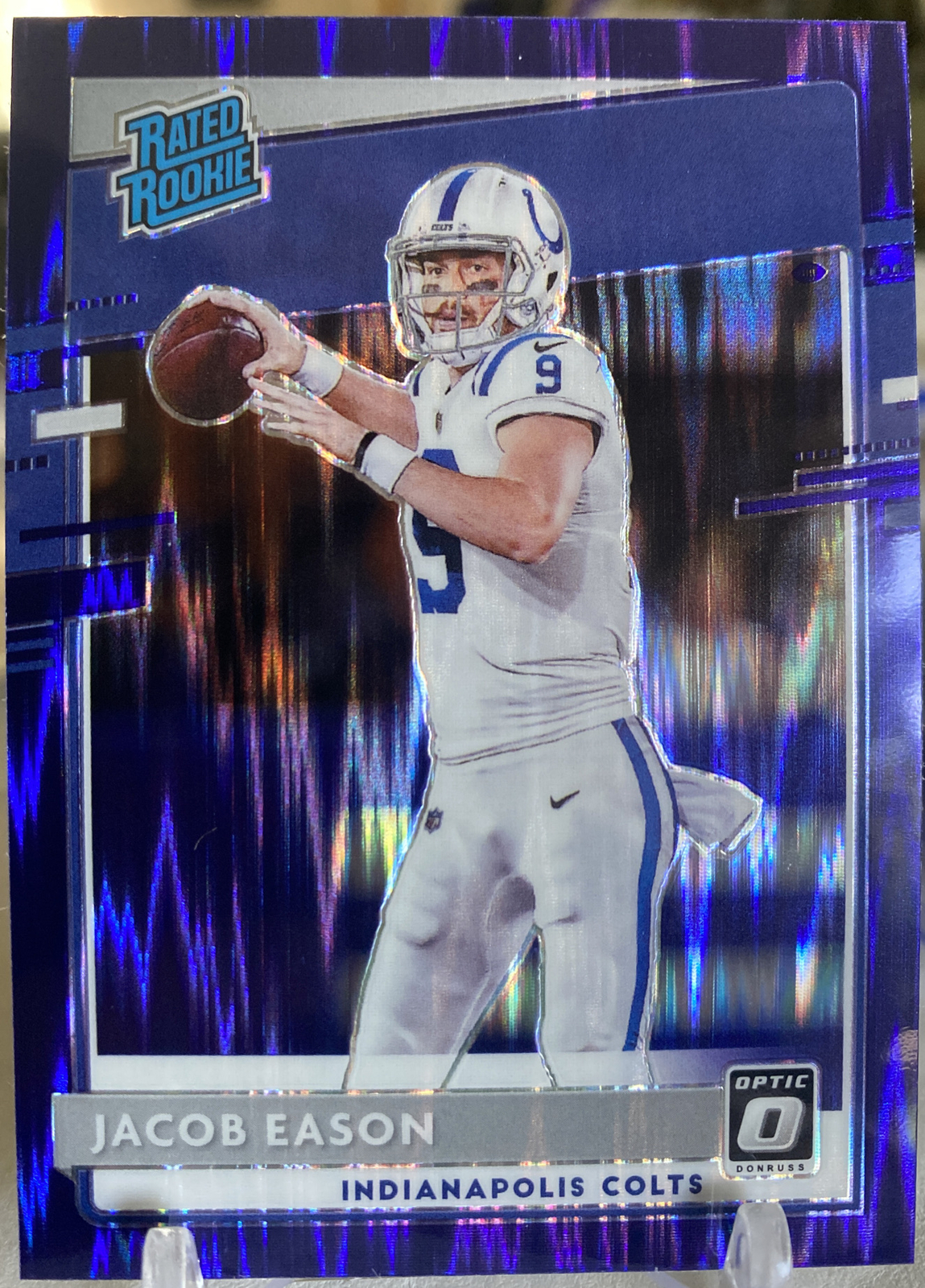 2020 Optic JACOB EASON Purple Shock Prizm Rookie SP RC Huskies Colts Seahawks