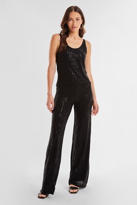Amalfi Embellished Resort Pant ant Tank Black  THE NOLI SHOP