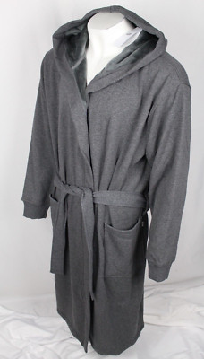 Ugg Men's Robe Leeland Hooded Hoodie Pockets Super Soft CHHE Gray 1131475