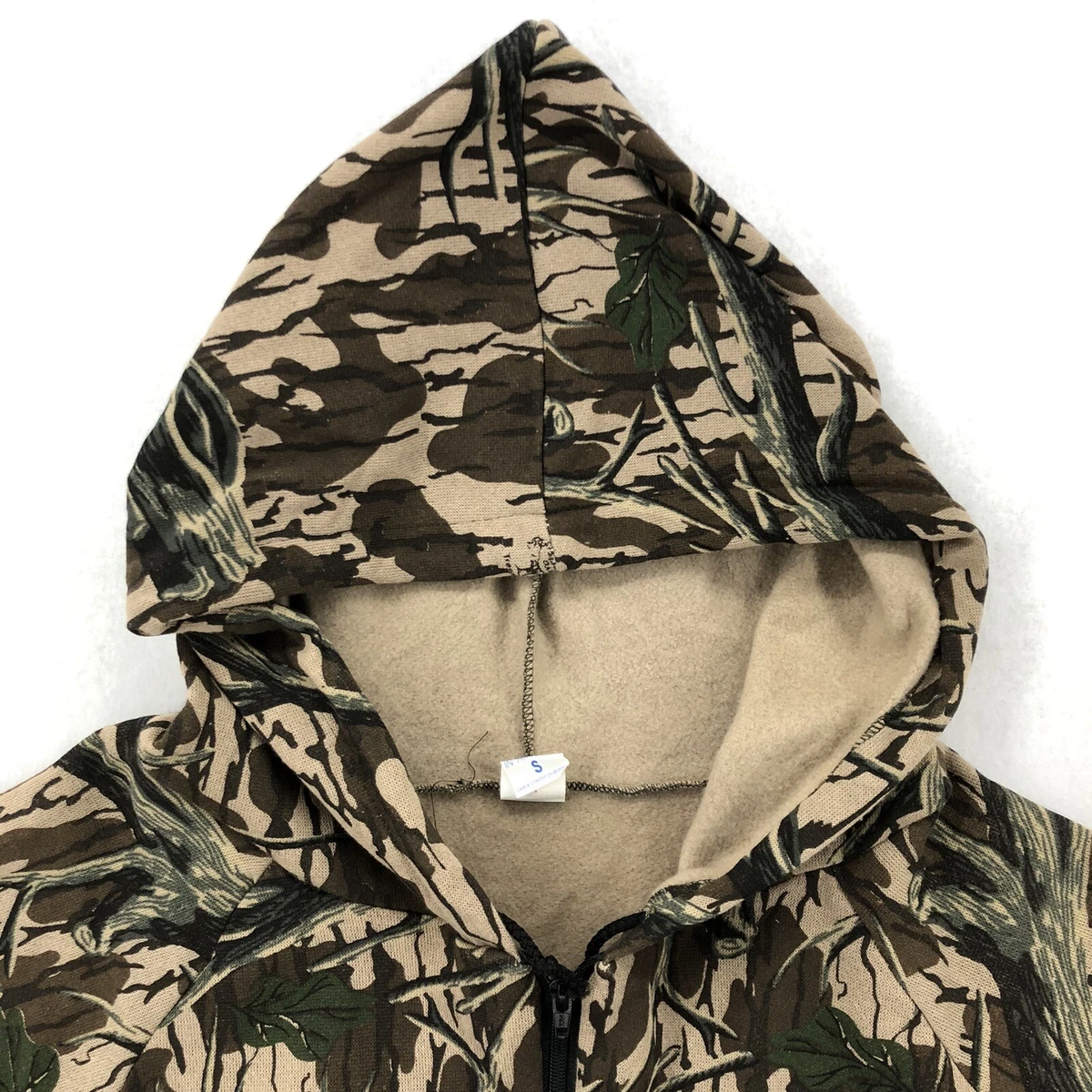 Vtg Mossy Oak Treestand Mens Size S Hoodie Camo Hunting Hooded